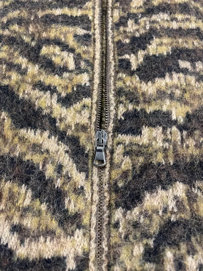 2000s Roberto Cavalli Brown Safari Zebra Wool Zip-up Cardigan - Image 8