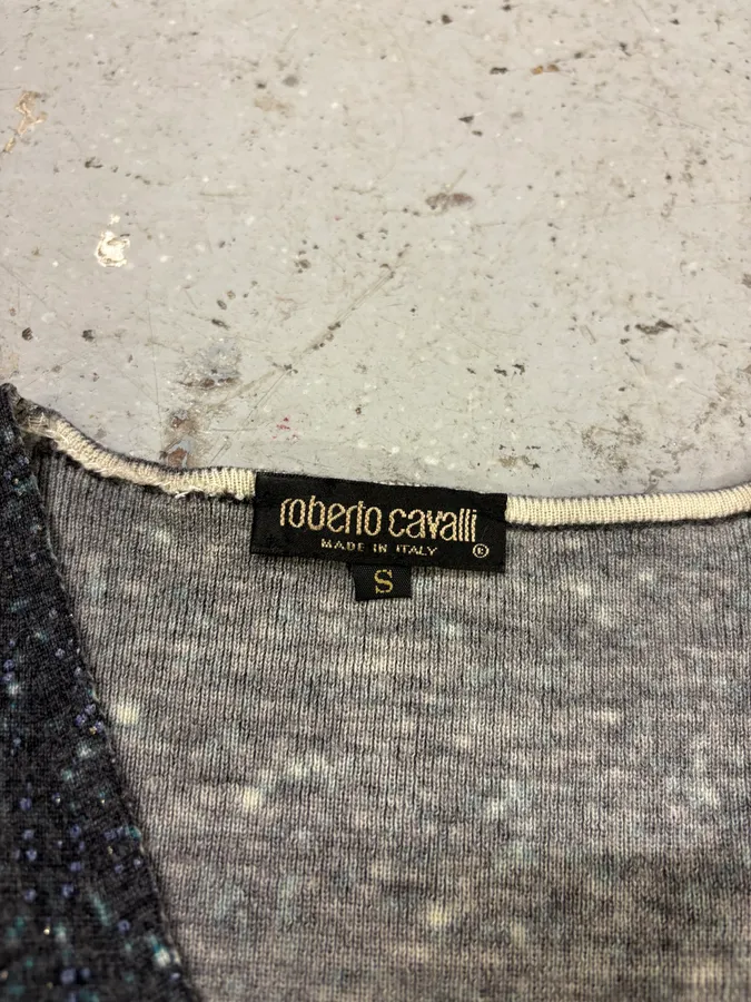 2000s Roberto Cavalli Galaxy Blue Cardigan - Image 9
