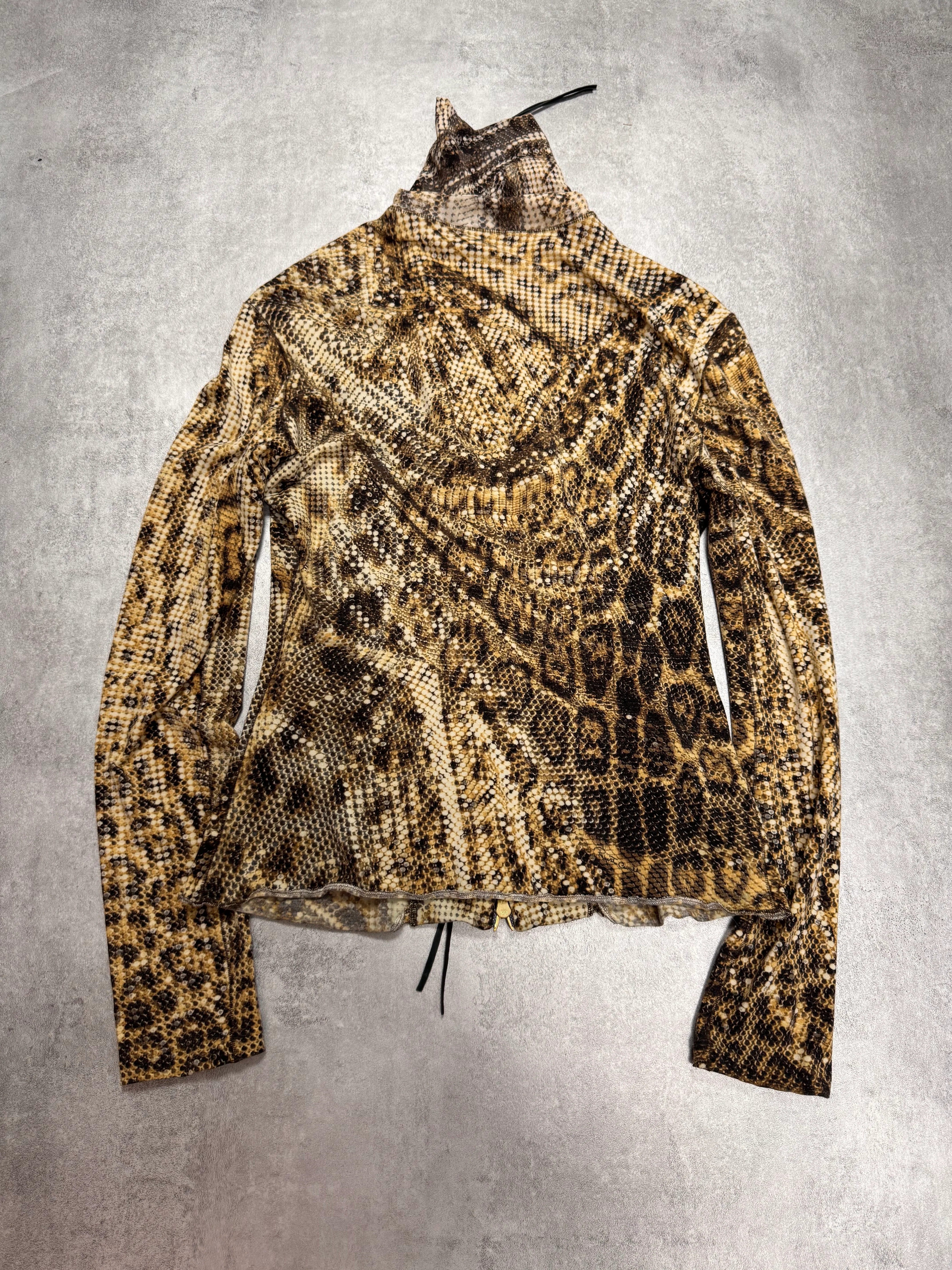 AW2000 Roberto Cavalli Jaguar Print Zip-Up - Image 3
