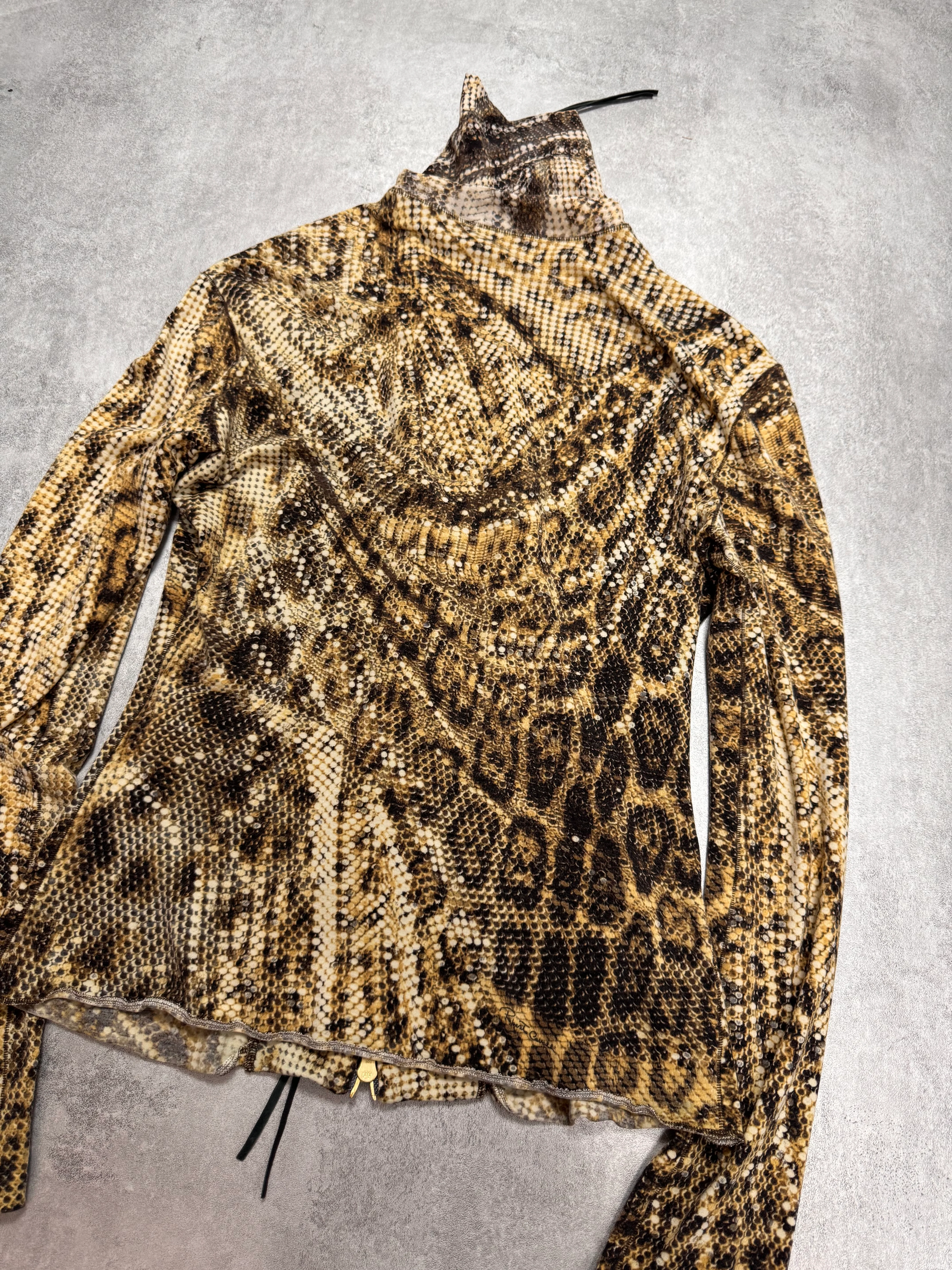 AW2000 Roberto Cavalli Jaguar Print Zip-Up - Image 4