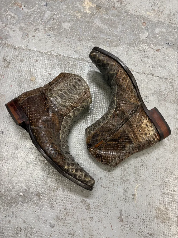 2000s Roberto Cavalli Python Leather Boots - Image 6