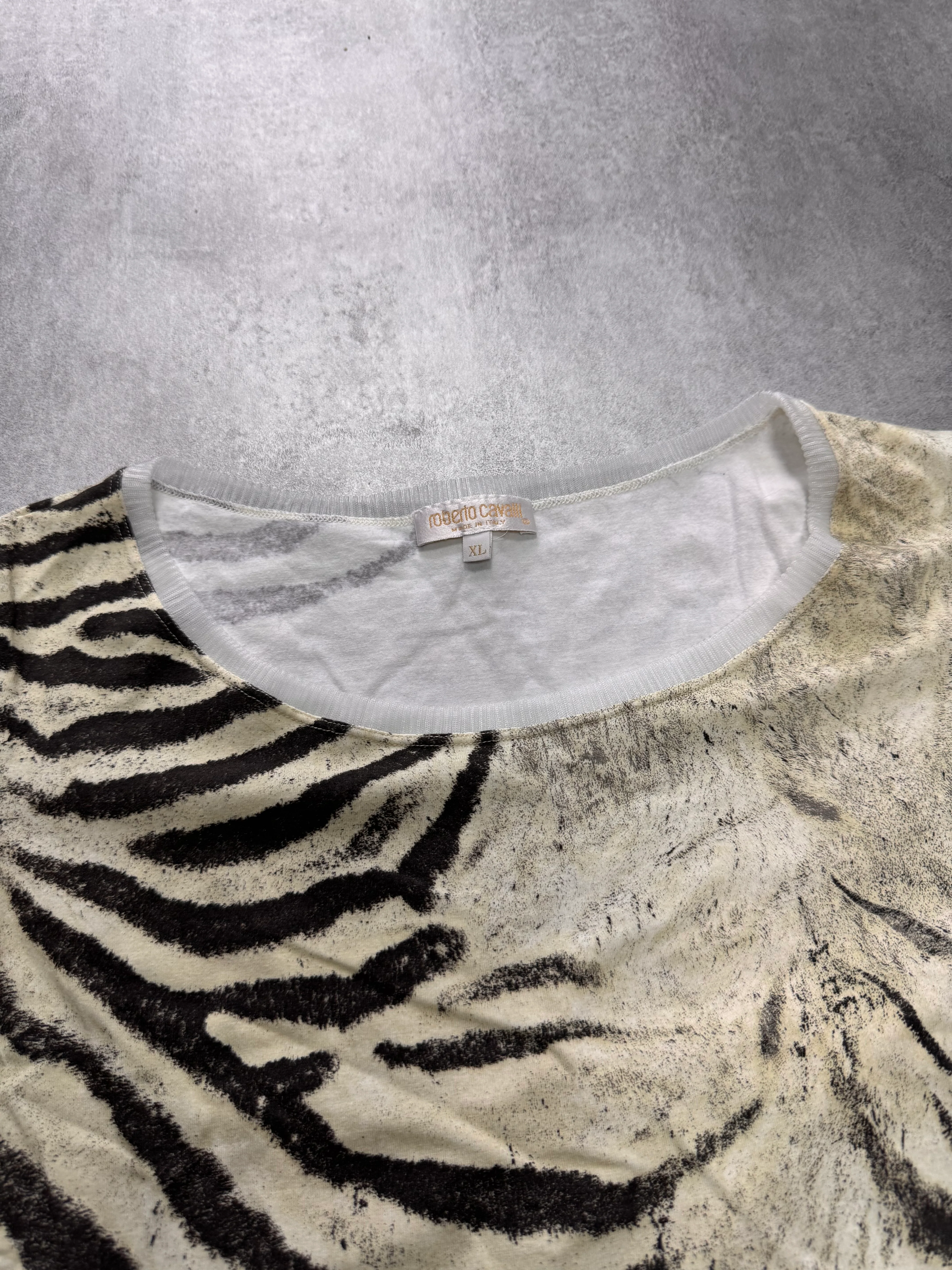 2000s Roberto Cavalli Zebra Marble Tee - Image 3
