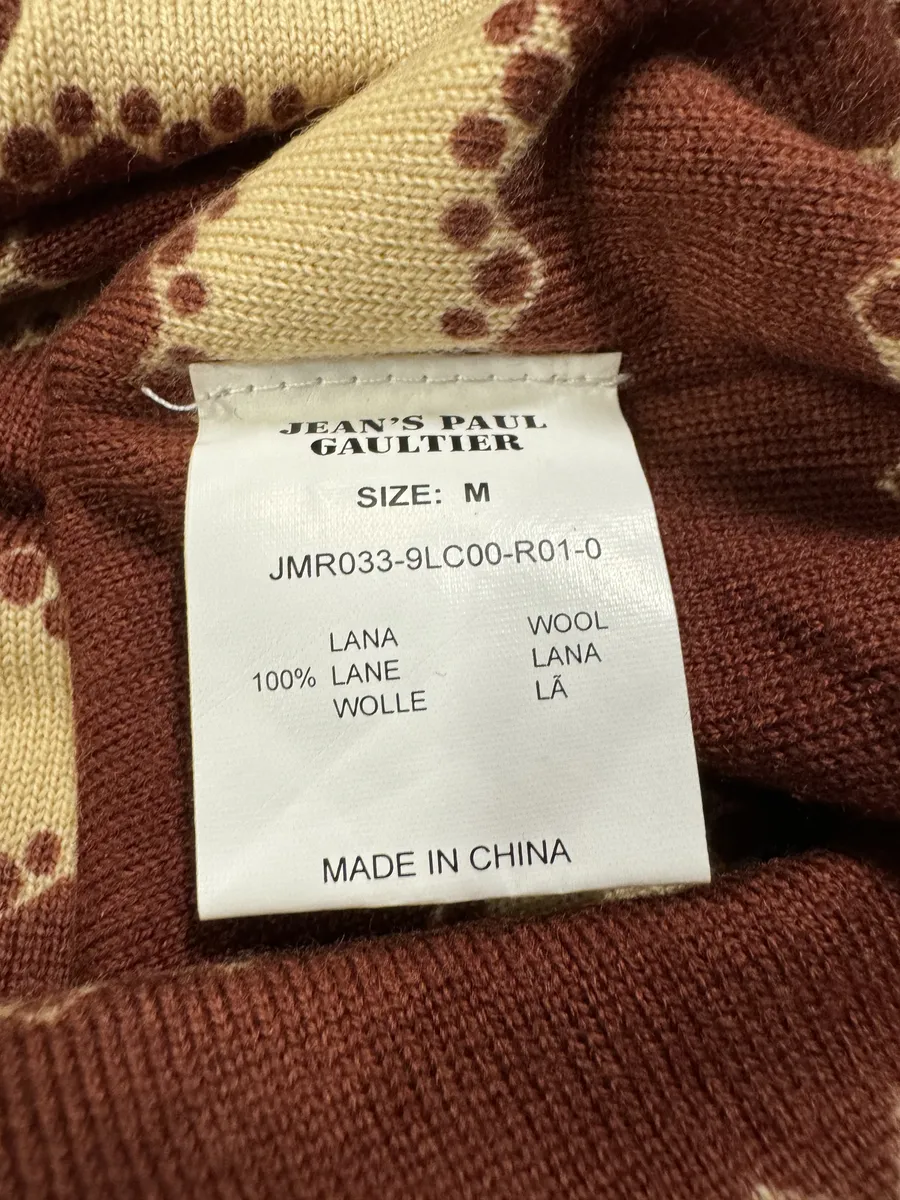 2010s Jean Paul Gaultier Red & White Wool Striped Sweater - Image 7