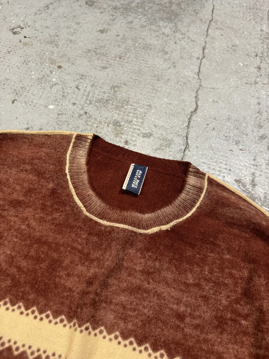 2010s Jean Paul Gaultier Red & White Wool Striped Sweater - Image 8