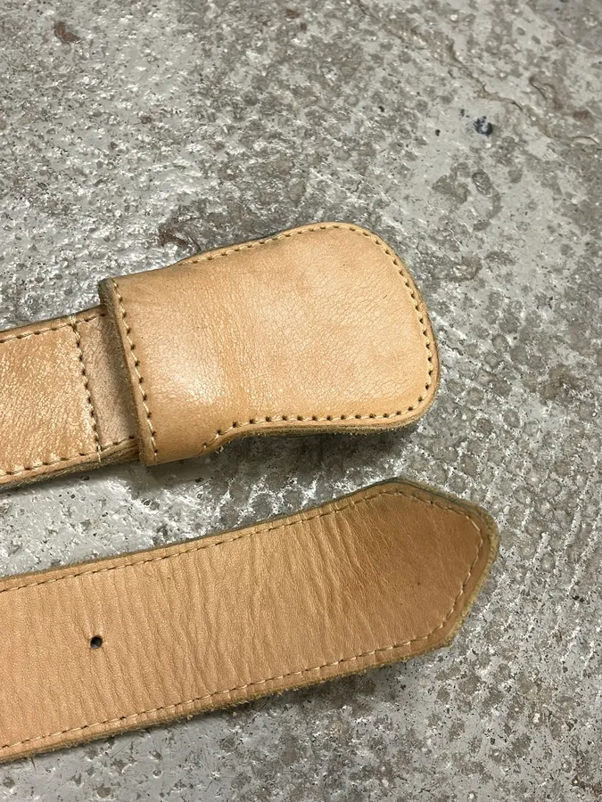 2012 Maison Margiela H&M Beige Cowboy Leather Belt - Image 8
