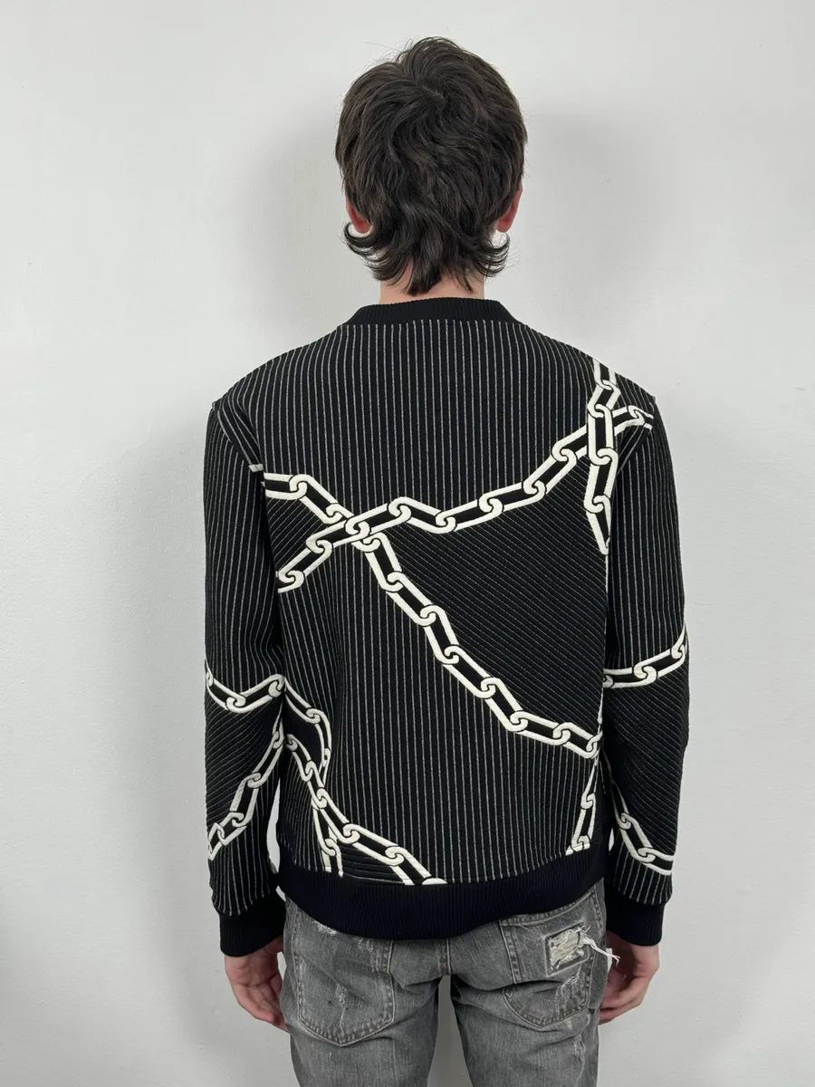 2020 Louis Vuitton Cable 3D Jail Logo Black & White Sweater - Image 6