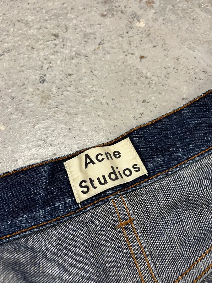 Acne Studios Ash Raw Blue Faded Denim Jeans - Image 11