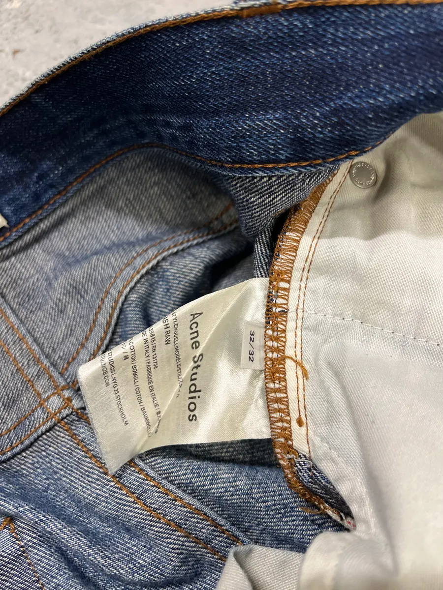 Acne Studios Ash Raw Blue Faded Denim Jeans - Image 12