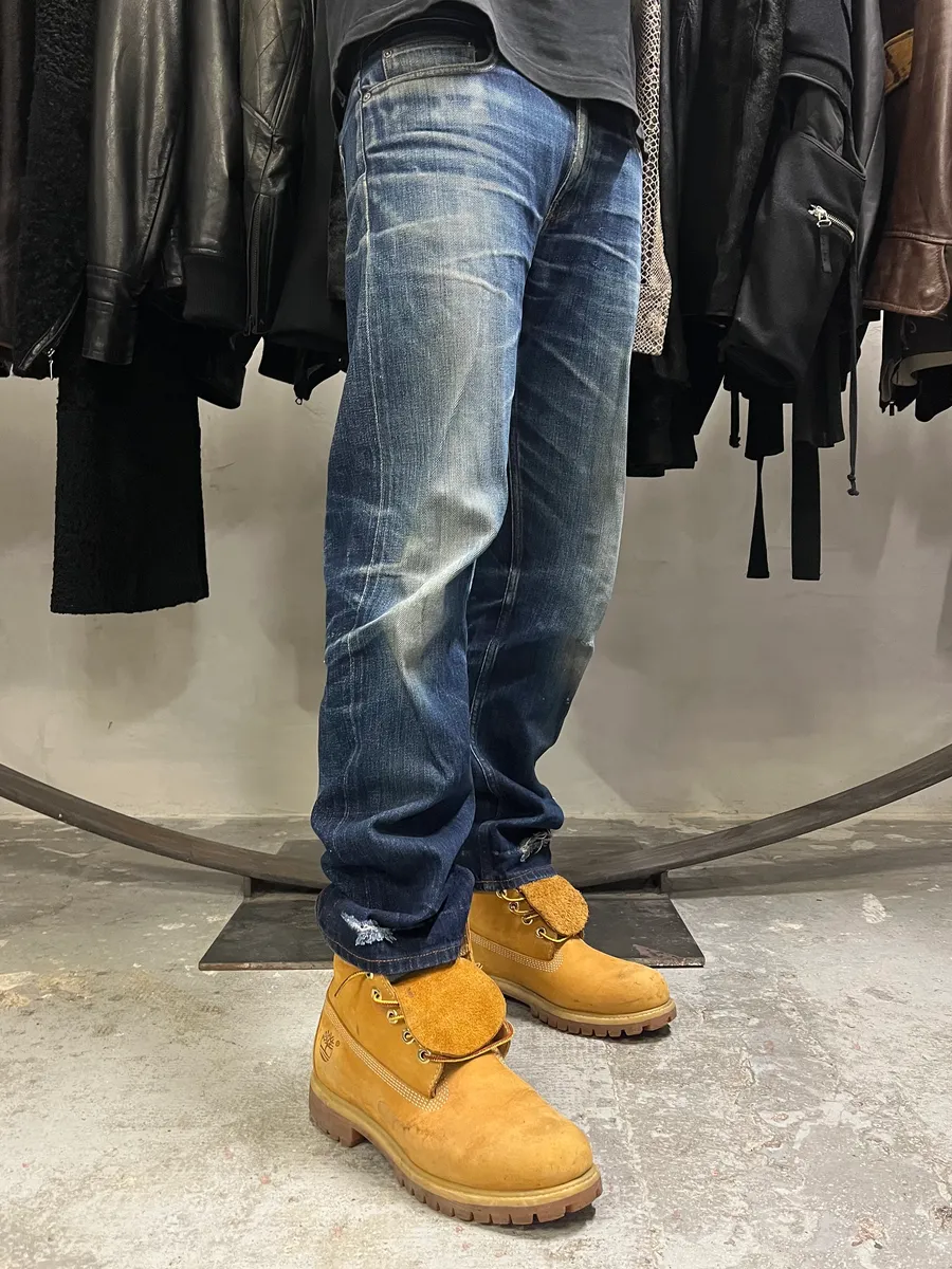 Acne Studios Ash Raw Blue Faded Denim Jeans - Image 3