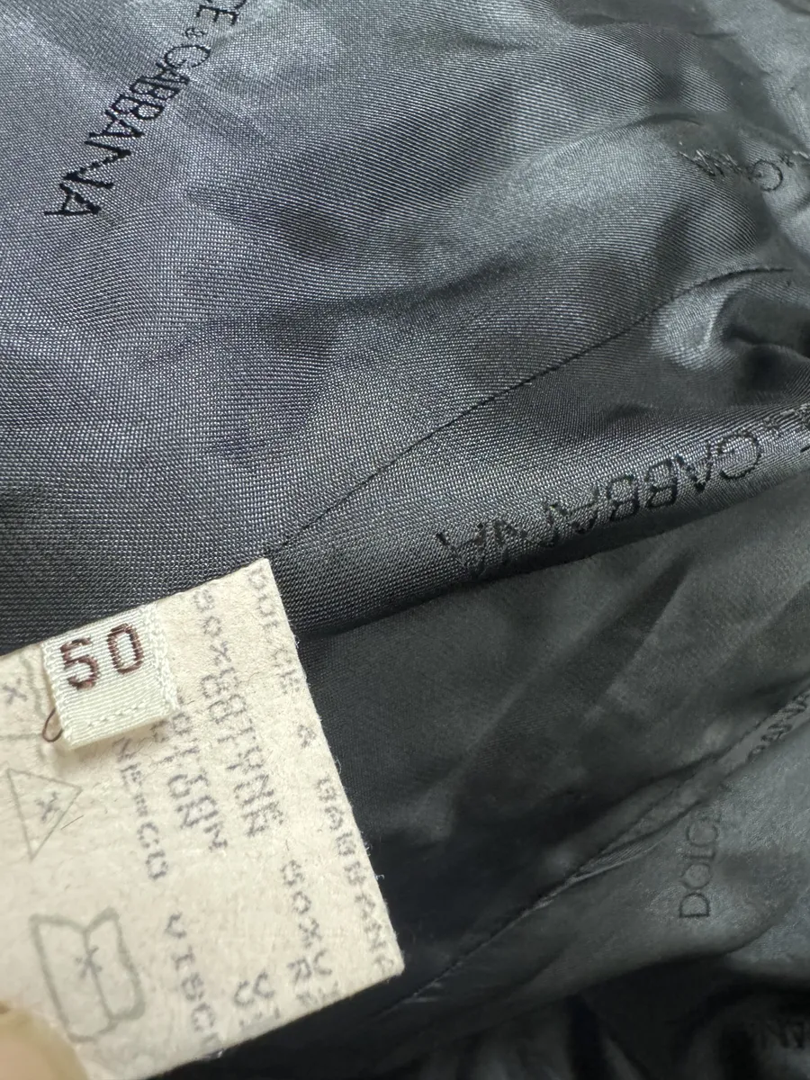 AW1998 Dolce & Gabbana Fur Effect Relief Black Long Jacket - Image 14