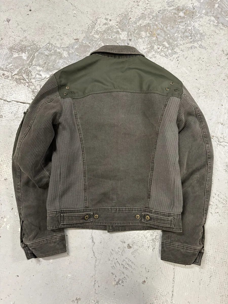 AW2003 Dolce & Gabbana Military Cargo Utility Grey Olive Bomber Jacket - Image 4