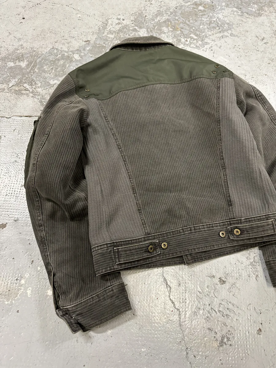 AW2003 Dolce & Gabbana Military Cargo Utility Grey Olive Bomber Jacket - Image 6