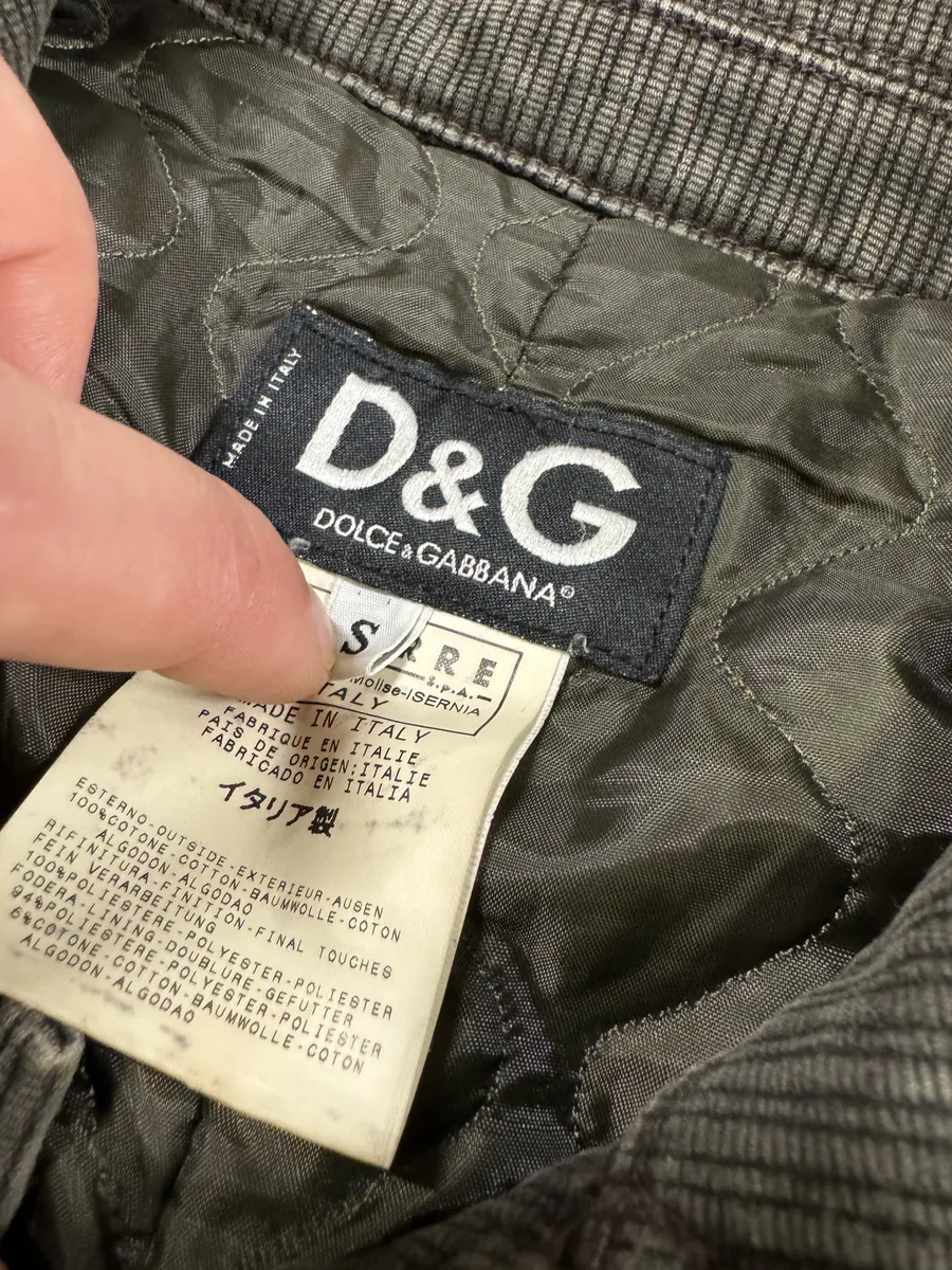 AW2003 Dolce & Gabbana Military Cargo Utility Grey Olive Bomber Jacket - Image 9