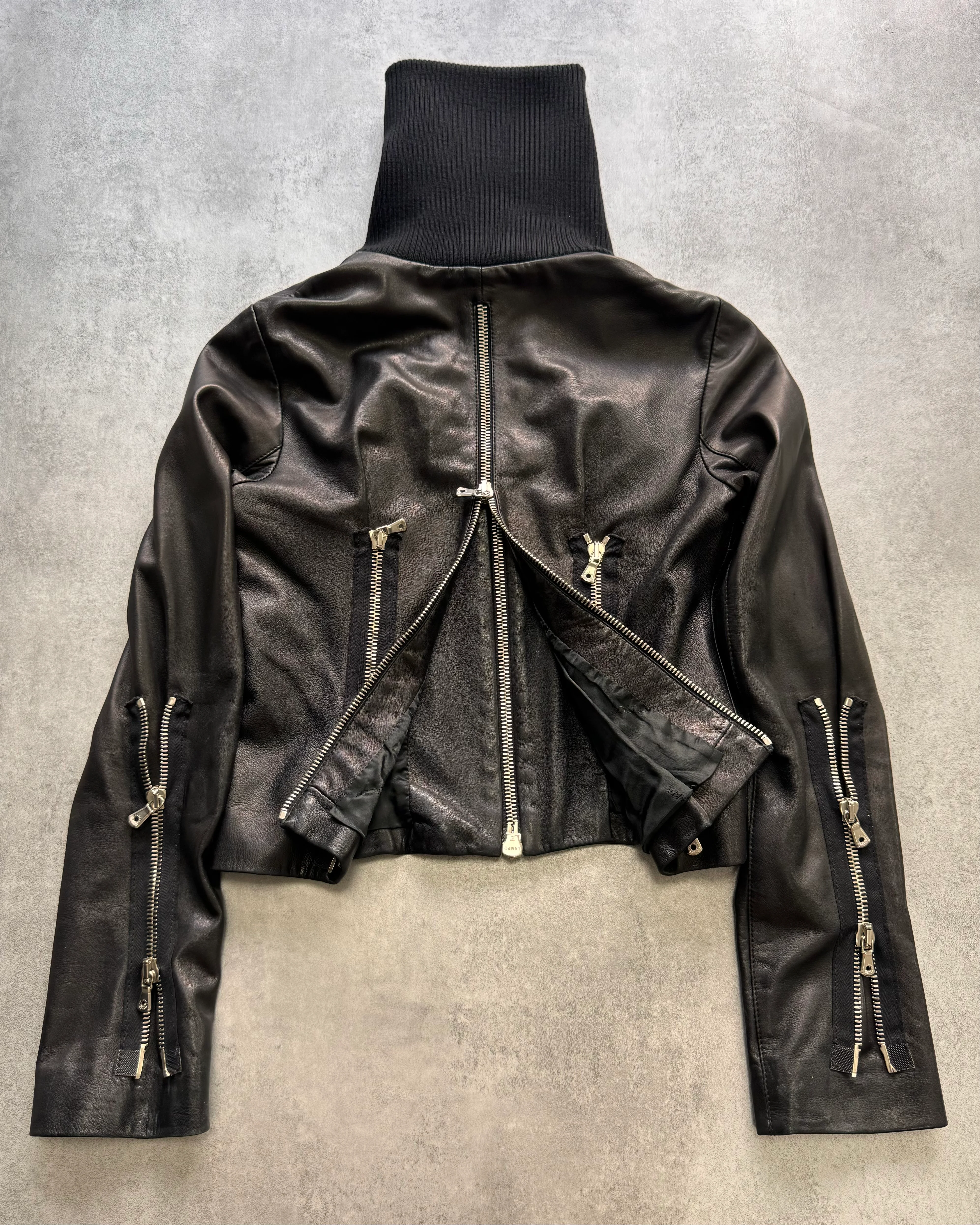 AW2003 Dolce & Gabbana Multi-Zip Leather Jacket - Image 4