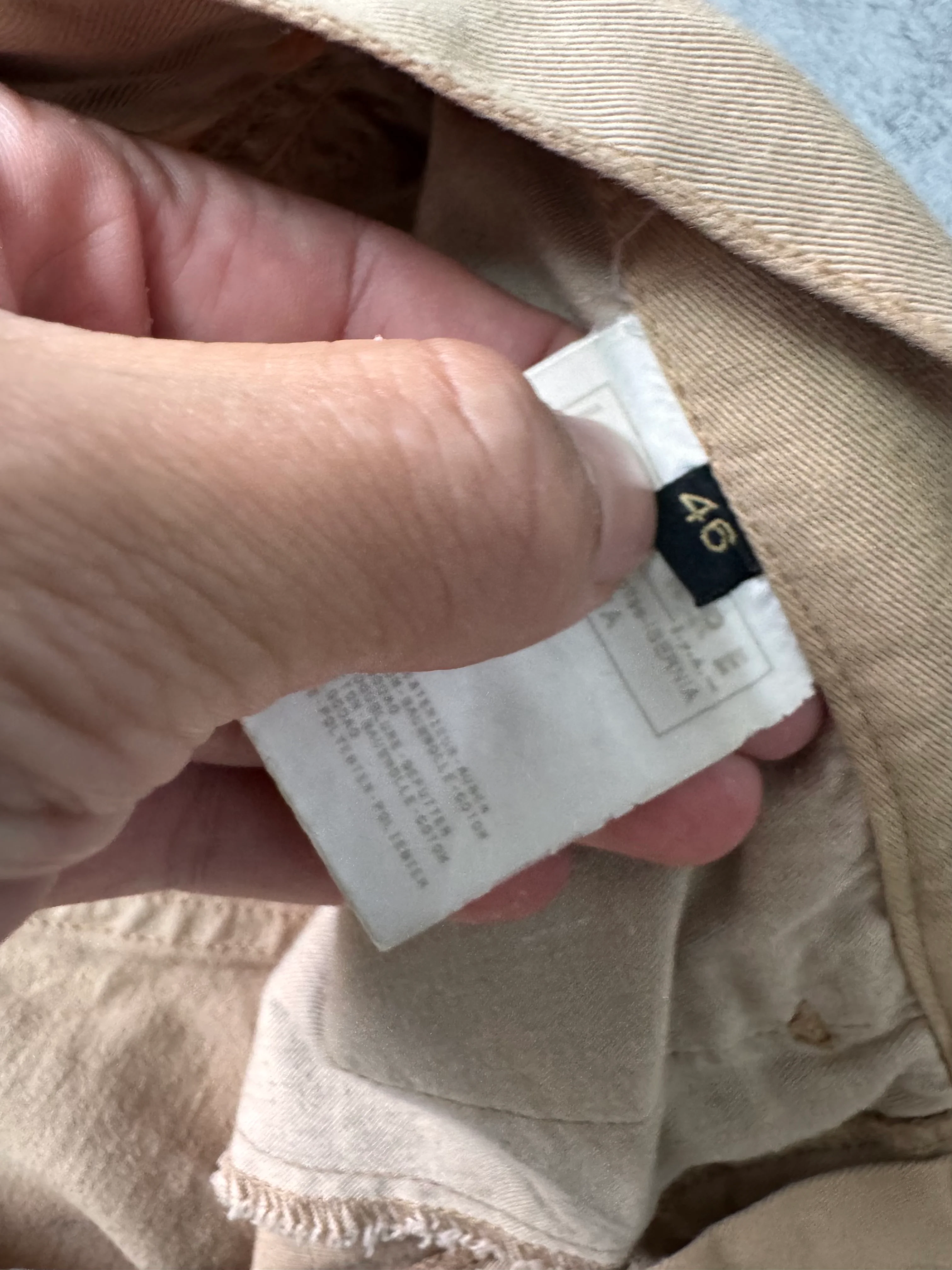 AW2004 Cavalli Geometrical Triangle Zipped Pockets Beige Pants - Image 5