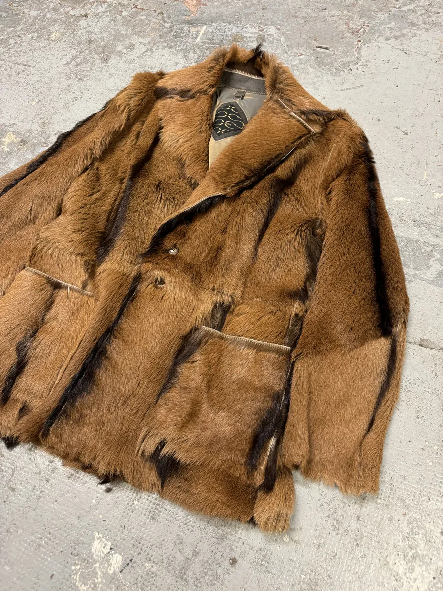 AW2005 Cavalli Fur Leather Premium Camel Jacket - Image 5