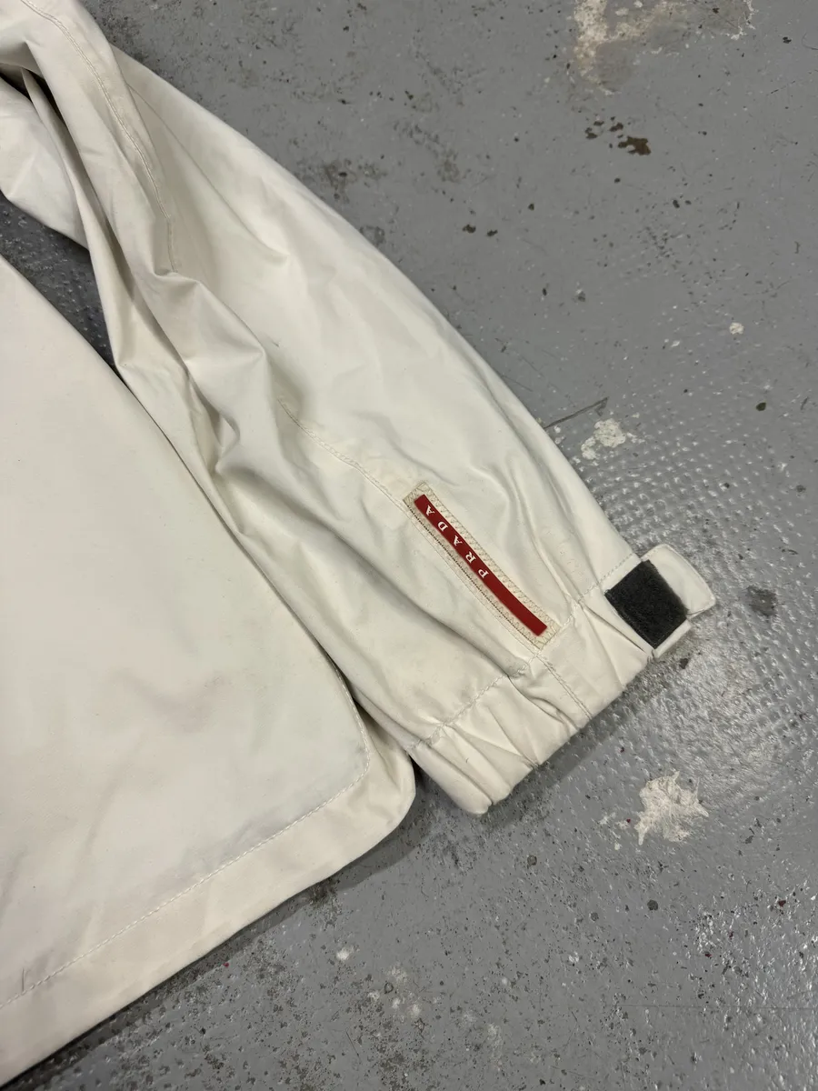 AW2006 Prada Cream Beige White Utility Fur Hooded Jacket - Image 12