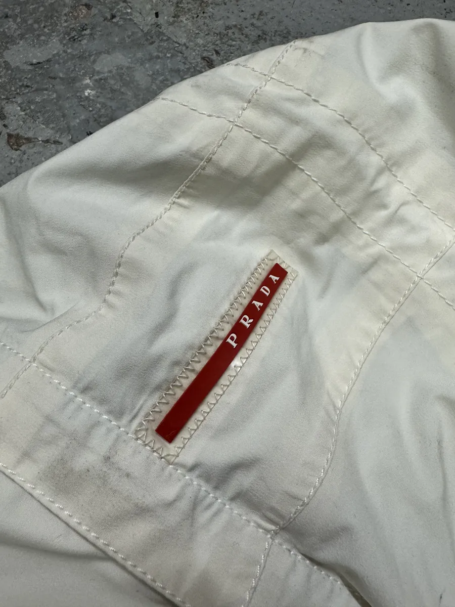 AW2006 Prada Cream Beige White Utility Fur Hooded Jacket - Image 13