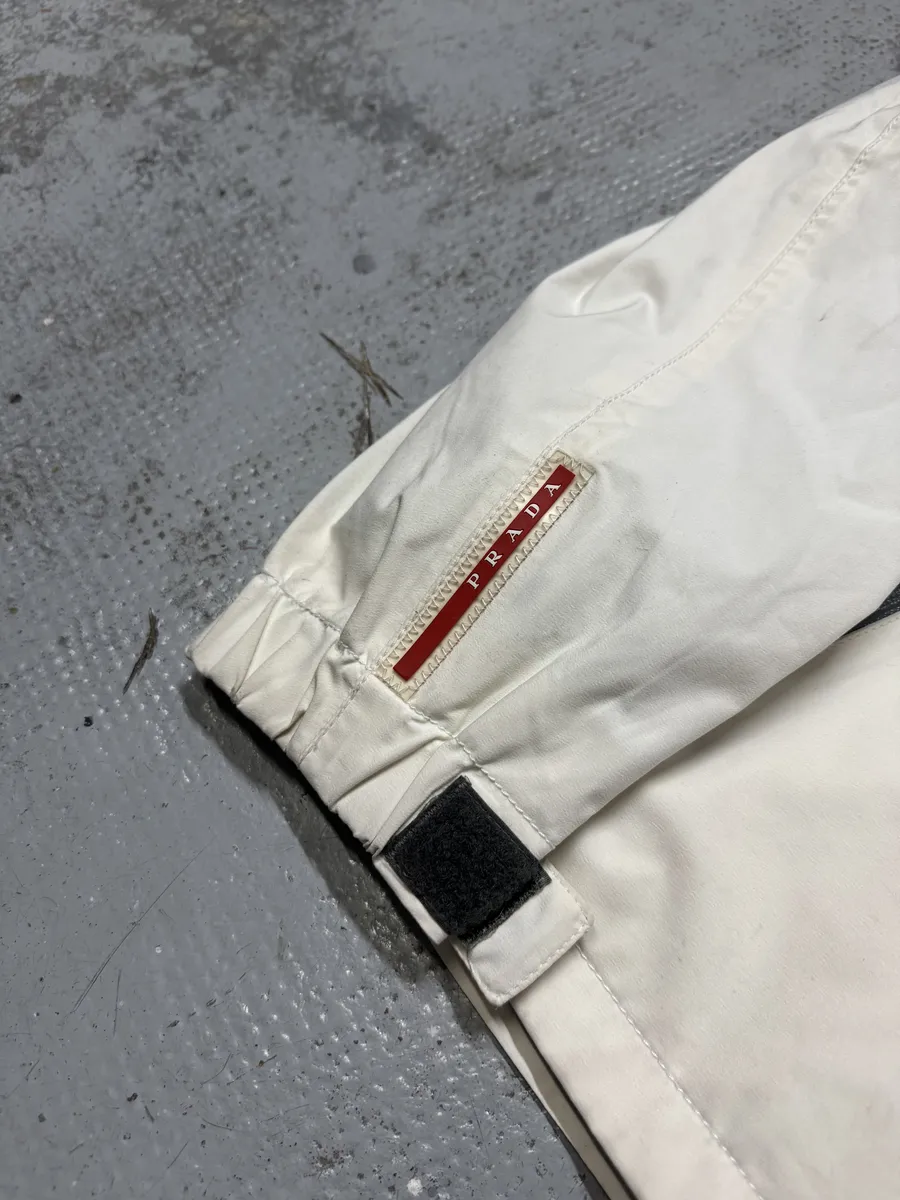 AW2006 Prada Cream Beige White Utility Fur Hooded Jacket - Image 14