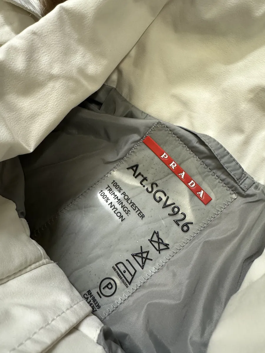 AW2006 Prada Cream Beige White Utility Fur Hooded Jacket - Image 15