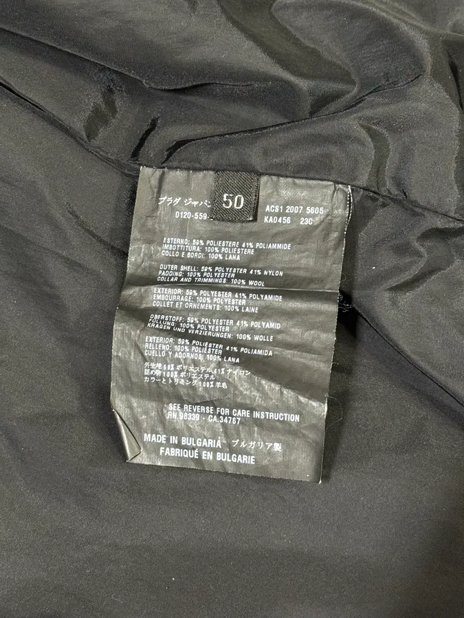 AW2007 Prada Black Nylon Jacket - Image 6