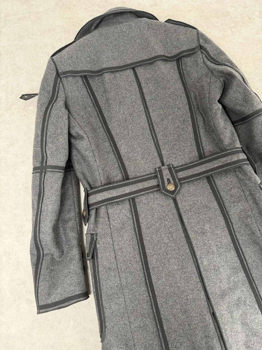 AW2009 Dolce & Gabbana Grey Wool Officer Trench Coat - Image 11