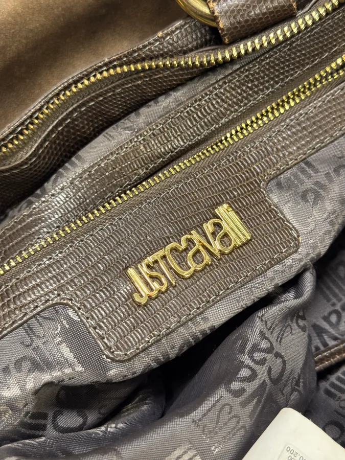 AW2010 Cavalli Fringe Cowboy Brown Leather Handle Bag - Image 10