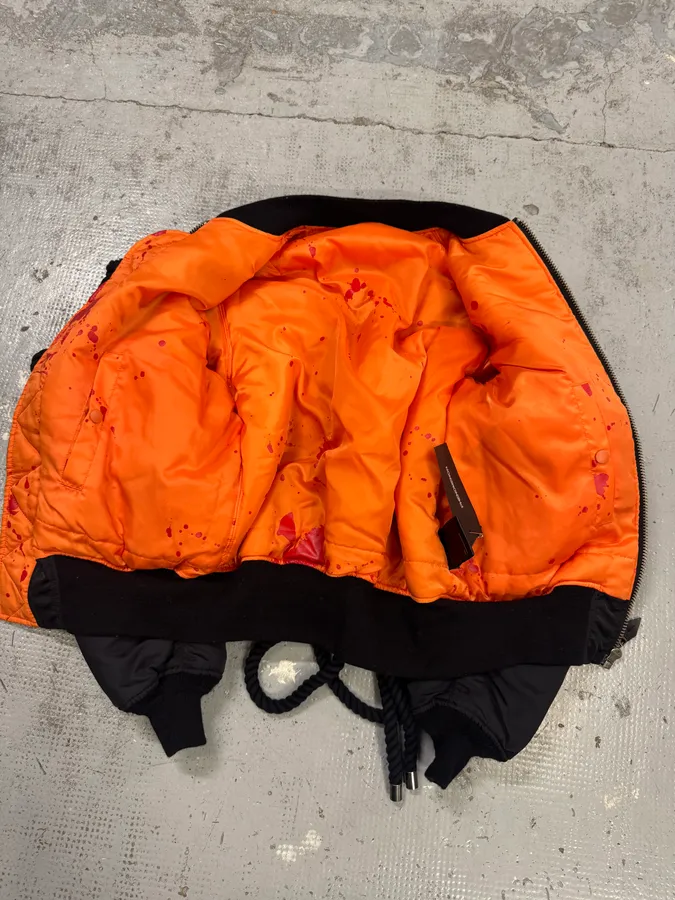 AW2010 Phenomenon Rope Knot Black Nylon Bomber Jacket - Image 6