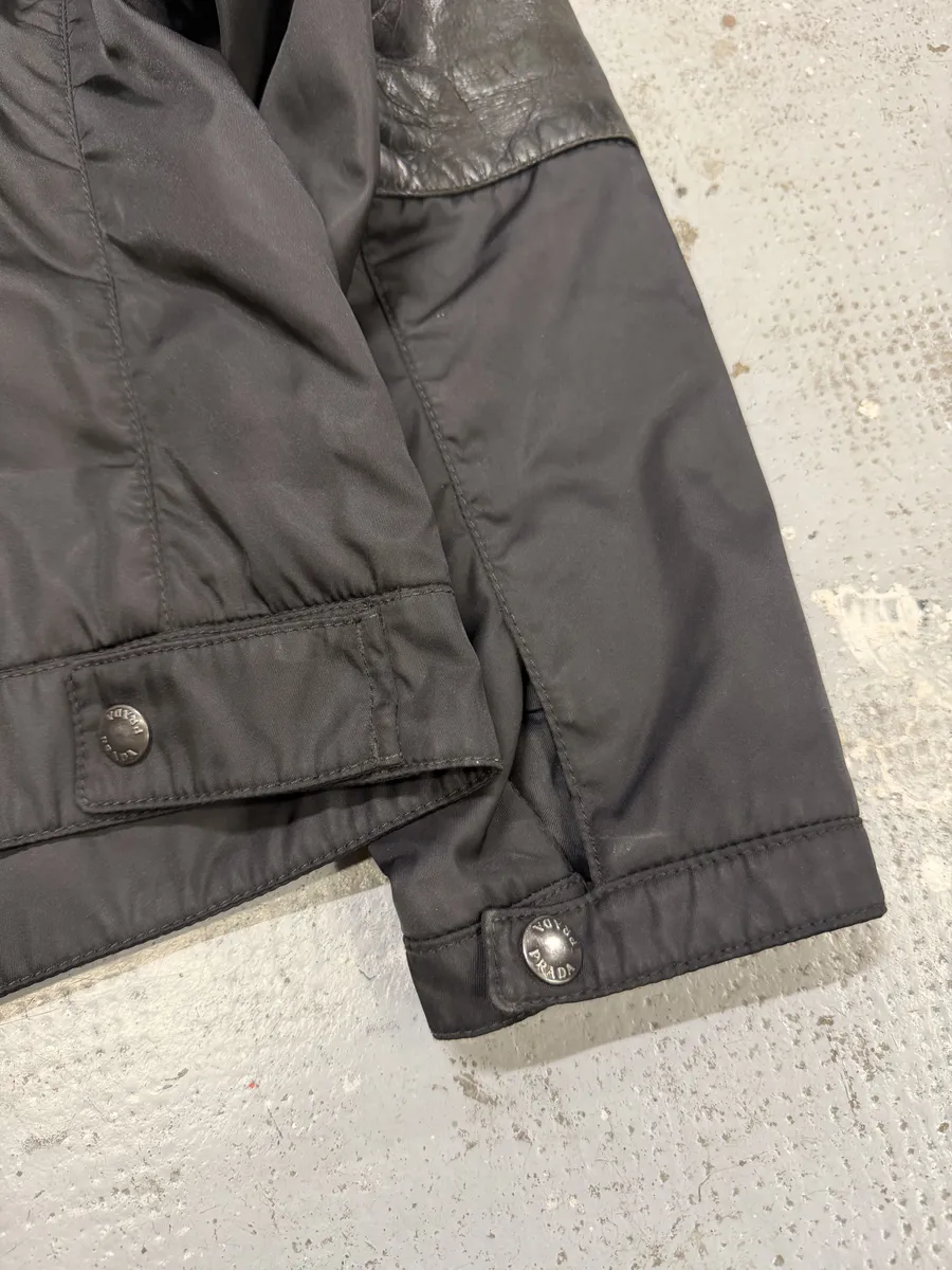 AW2011 Prada Hybrid Leather Black Nylon Jacket - Image 3