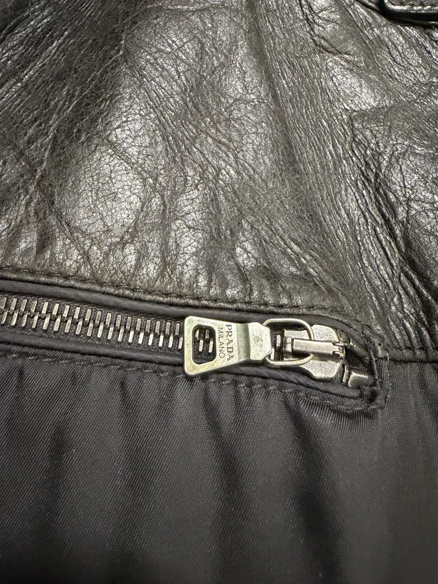 AW2011 Prada Hybrid Leather Black Nylon Jacket - Image 5