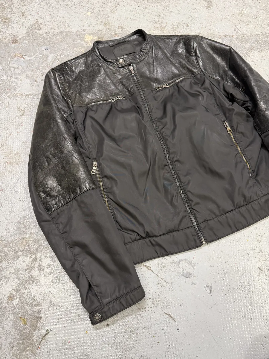 AW2011 Prada Hybrid Leather Black Nylon Jacket - Image 6