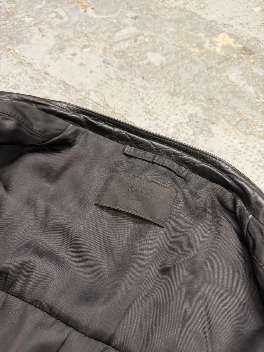 AW2011 Prada Hybrid Leather Black Nylon Jacket - Image 8