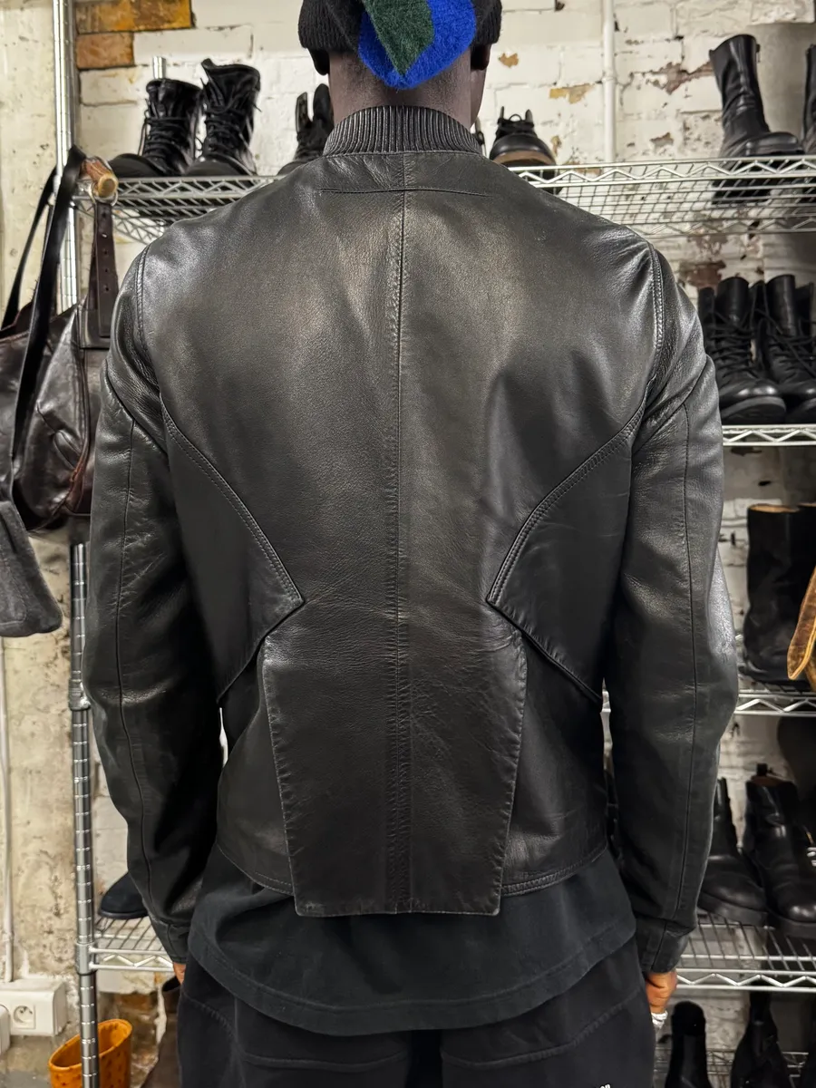 AW2012 Givenchy Black Bomber Zip Leather Jacket - Image 3