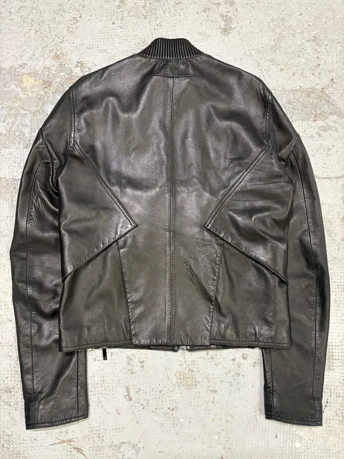 AW2012 Givenchy Black Bomber Zip Leather Jacket - Image 6