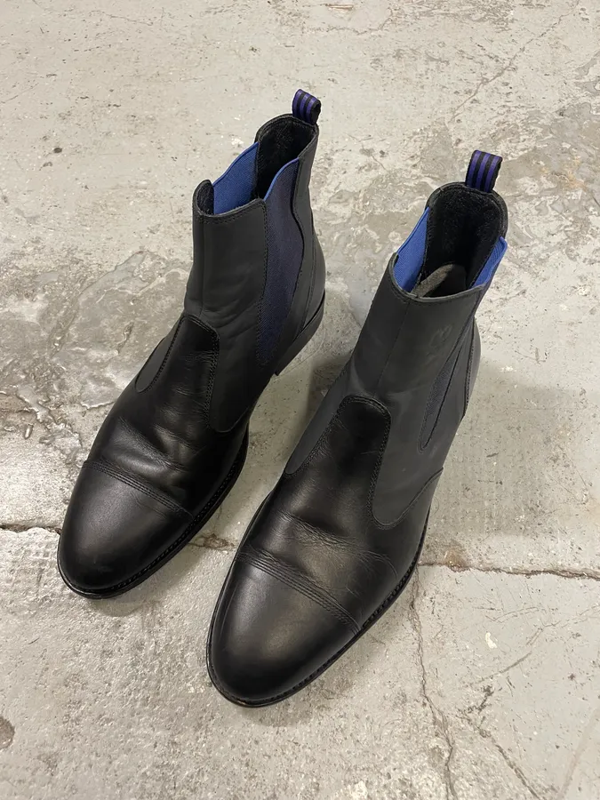 AW2012 Yohji Yamamoto Black Hybrid Chelsea Leather Boots - Image 3