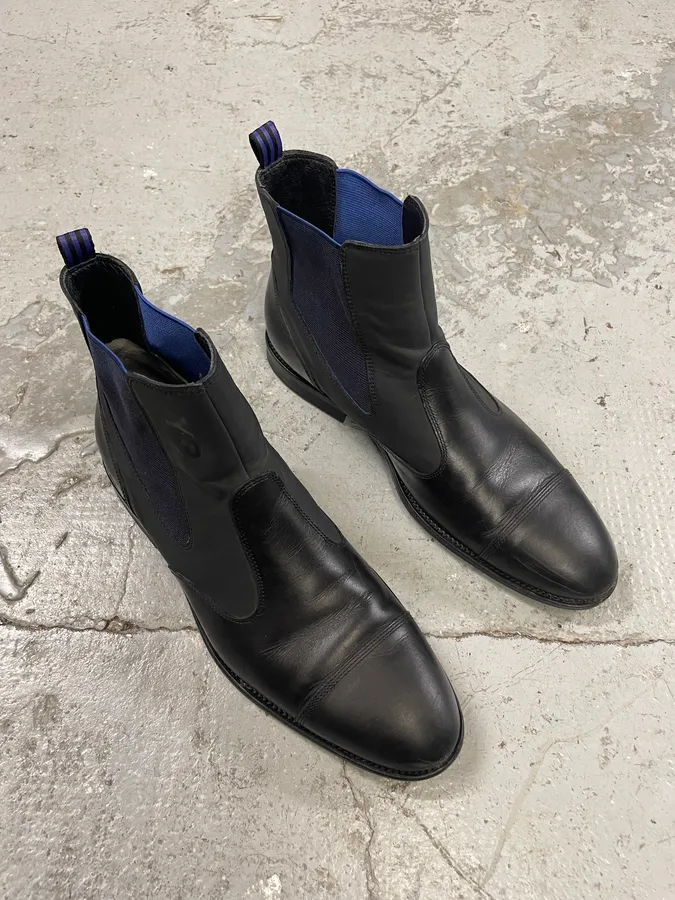 AW2012 Yohji Yamamoto Black Hybrid Chelsea Leather Boots - Image 4