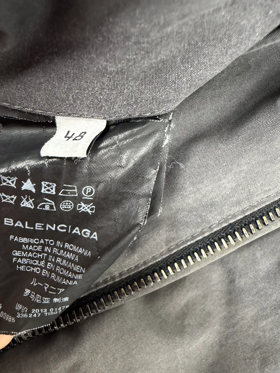 AW2013 Balenciaga Grey Raw Bomber Jacket - Image 10