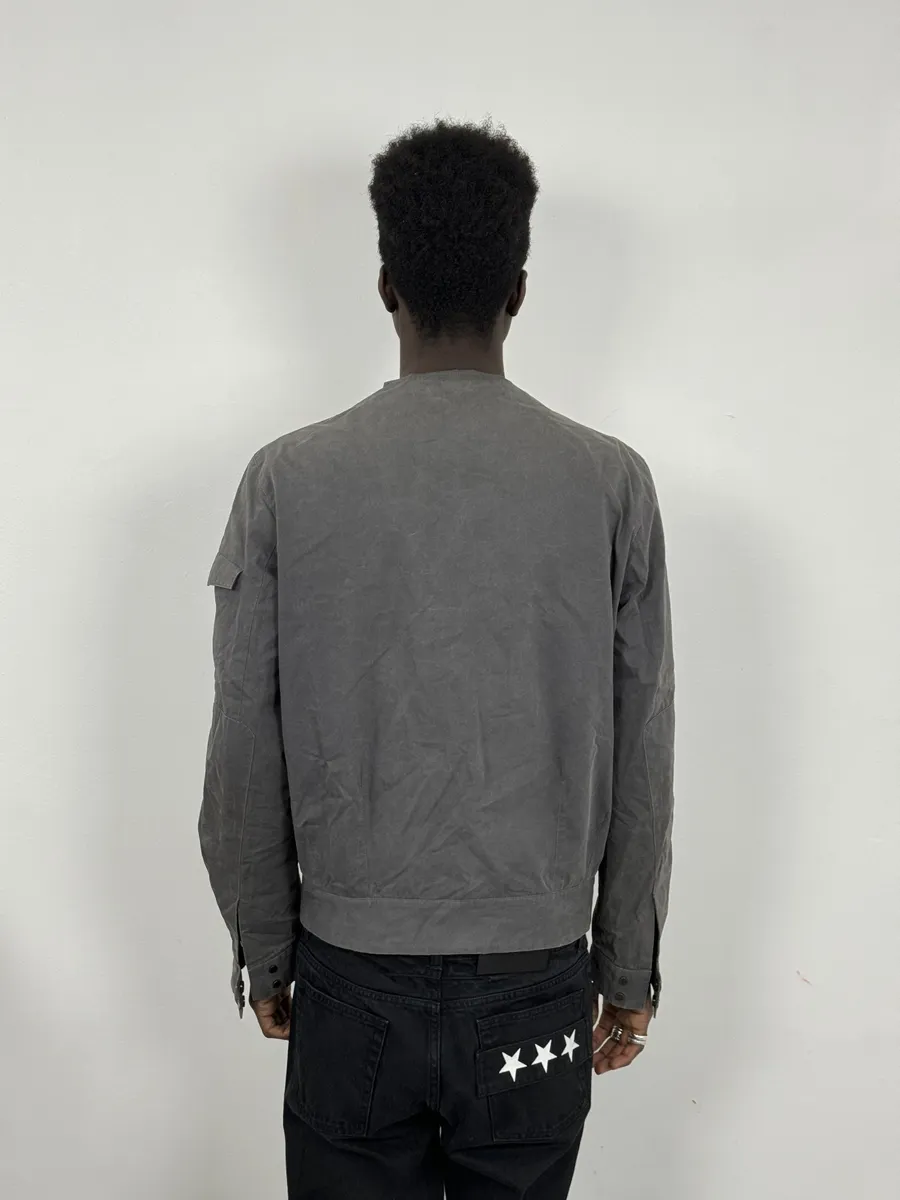 AW2013 Balenciaga Grey Raw Bomber Jacket - Image 3