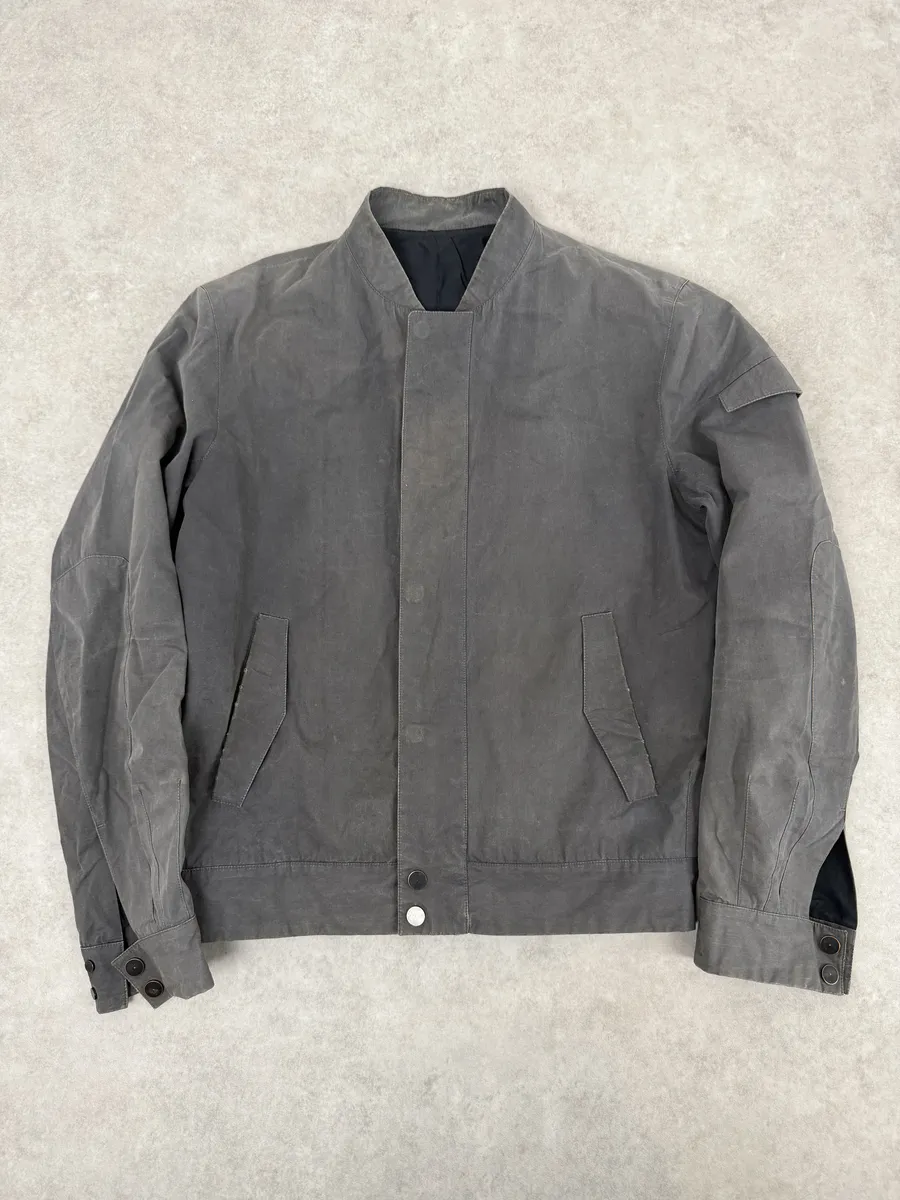 AW2013 Balenciaga Grey Raw Bomber Jacket - Image 4