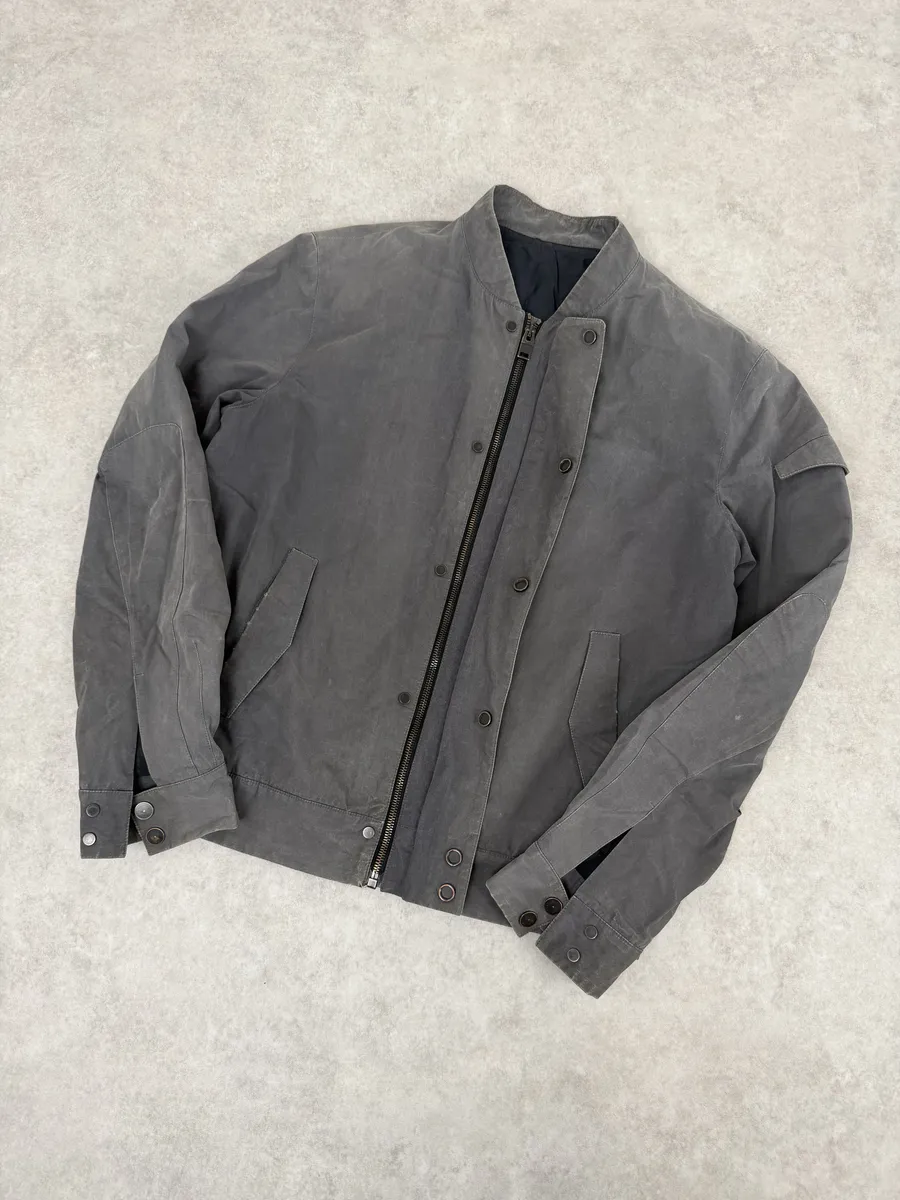 AW2013 Balenciaga Grey Raw Bomber Jacket - Image 6