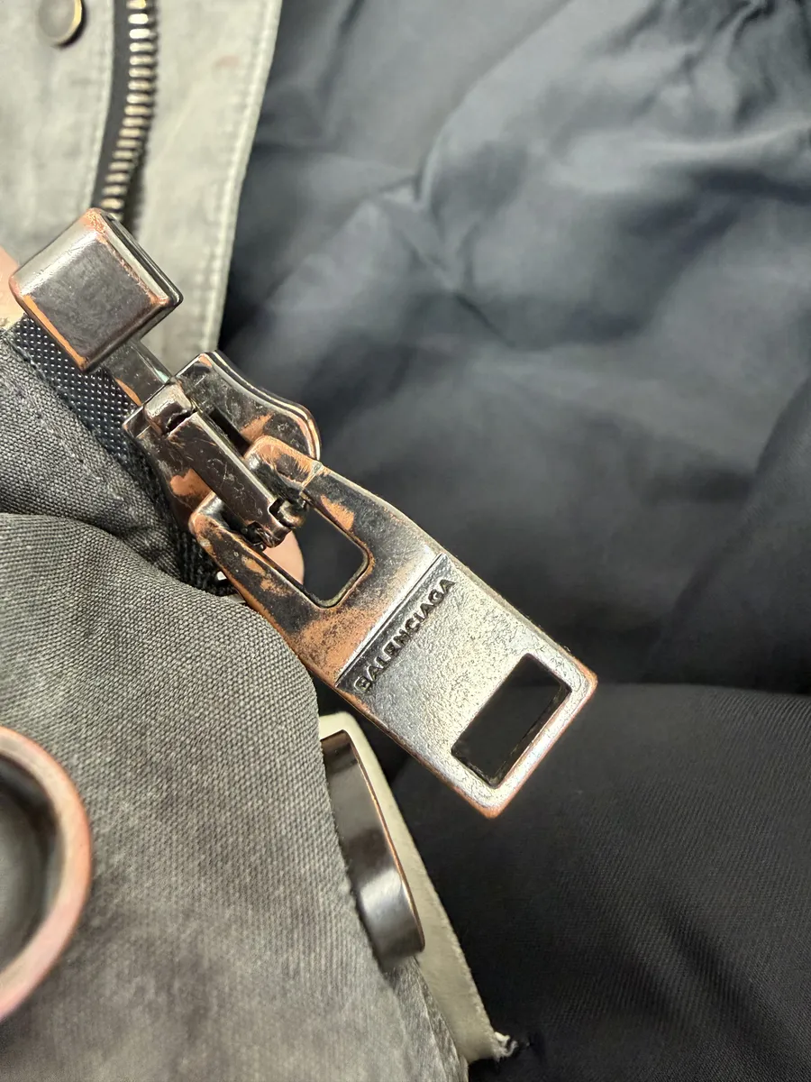 AW2013 Balenciaga Grey Raw Bomber Jacket - Image 7