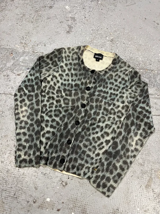 AW2014 Cavalli Green Leopard Cardigan - Image 5