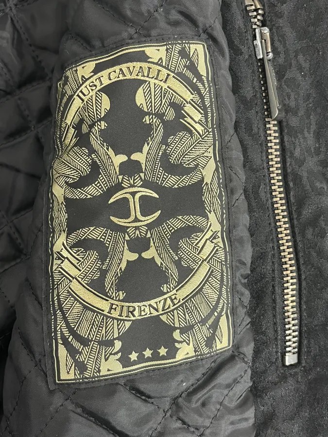 AW2018 Cavalli Black Leopard Bomber Jacket - Image 10