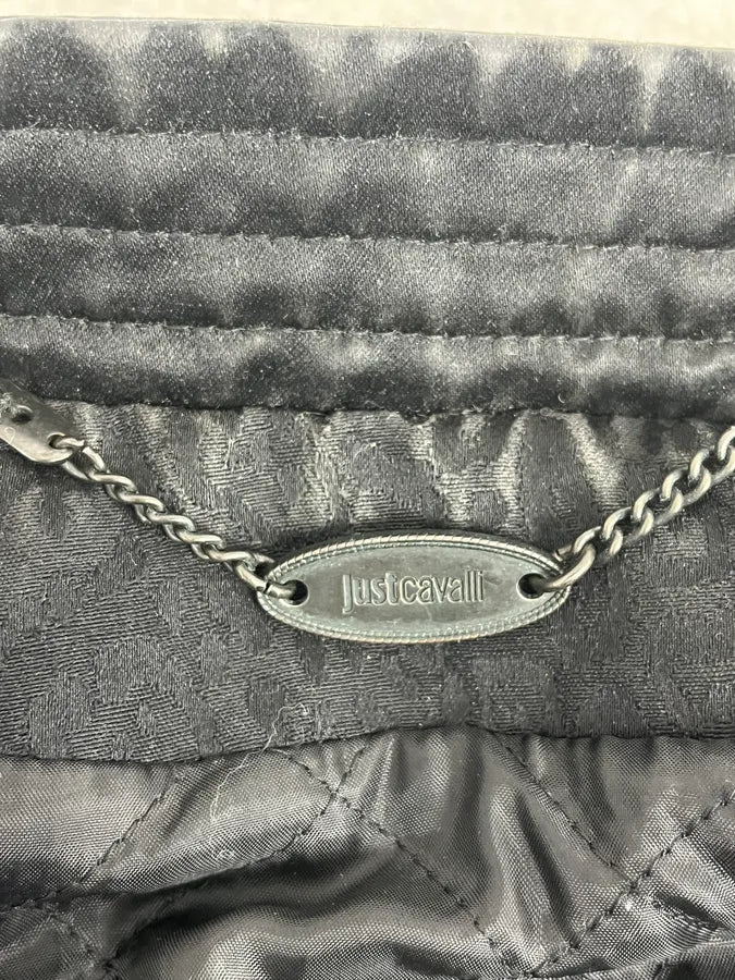 AW2018 Cavalli Black Leopard Bomber Jacket - Image 11