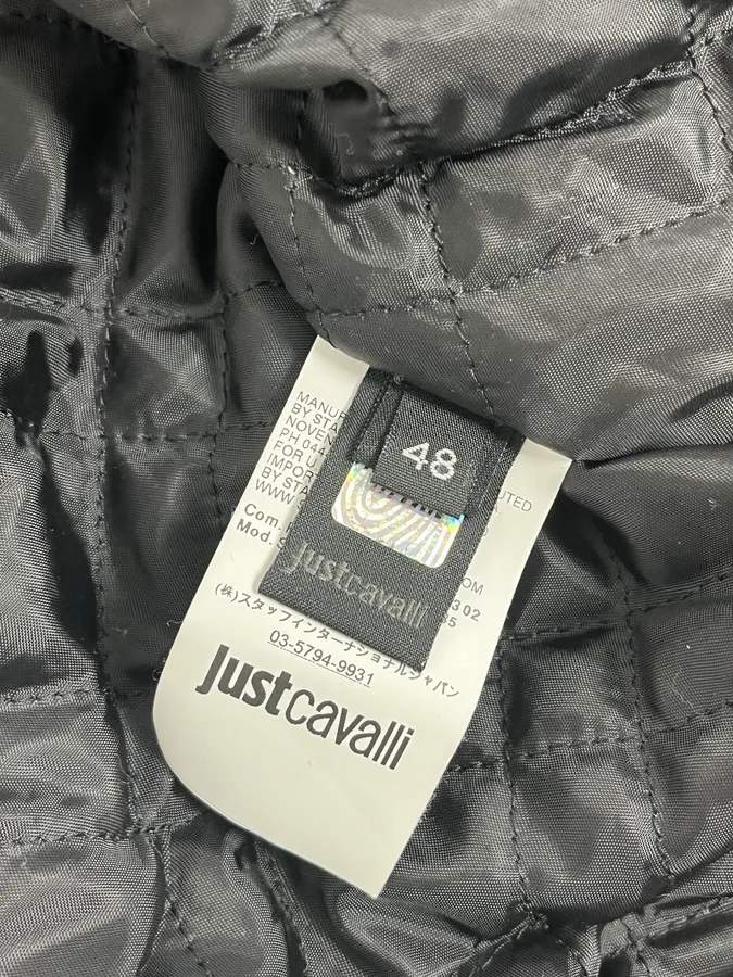 AW2018 Cavalli Black Leopard Bomber Jacket - Image 12