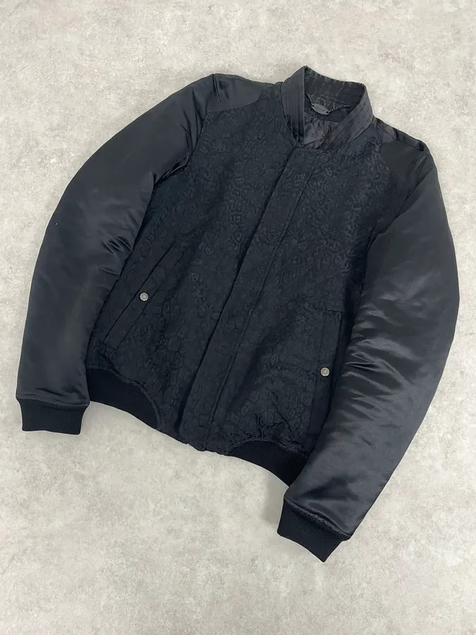 AW2018 Cavalli Black Leopard Bomber Jacket - Image 4