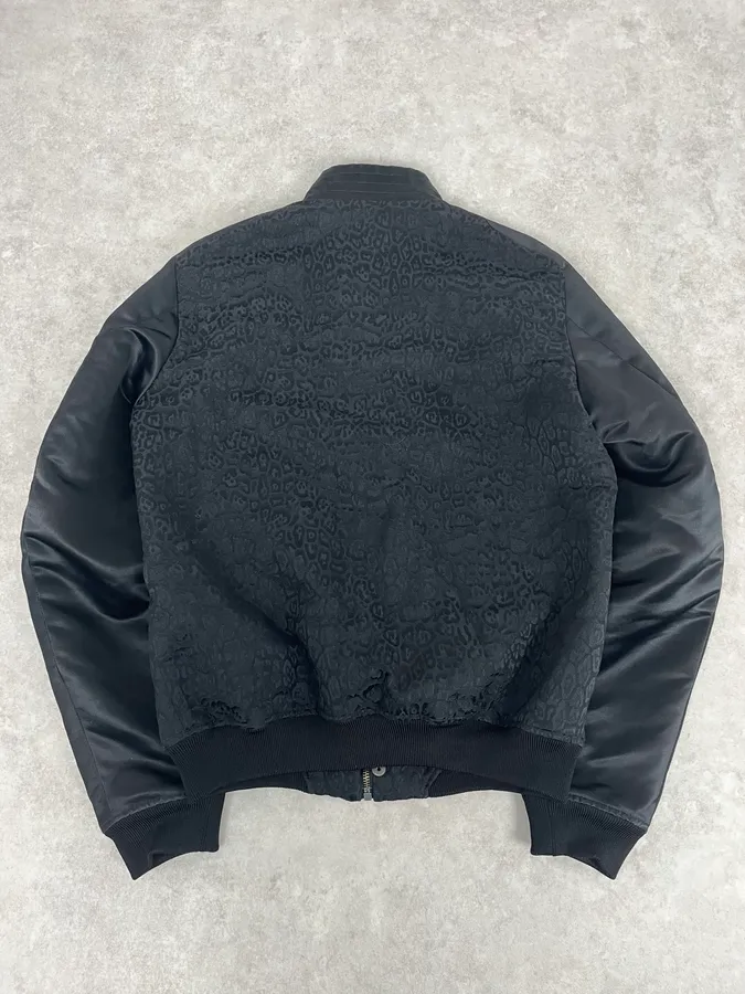 AW2018 Cavalli Black Leopard Bomber Jacket - Image 6