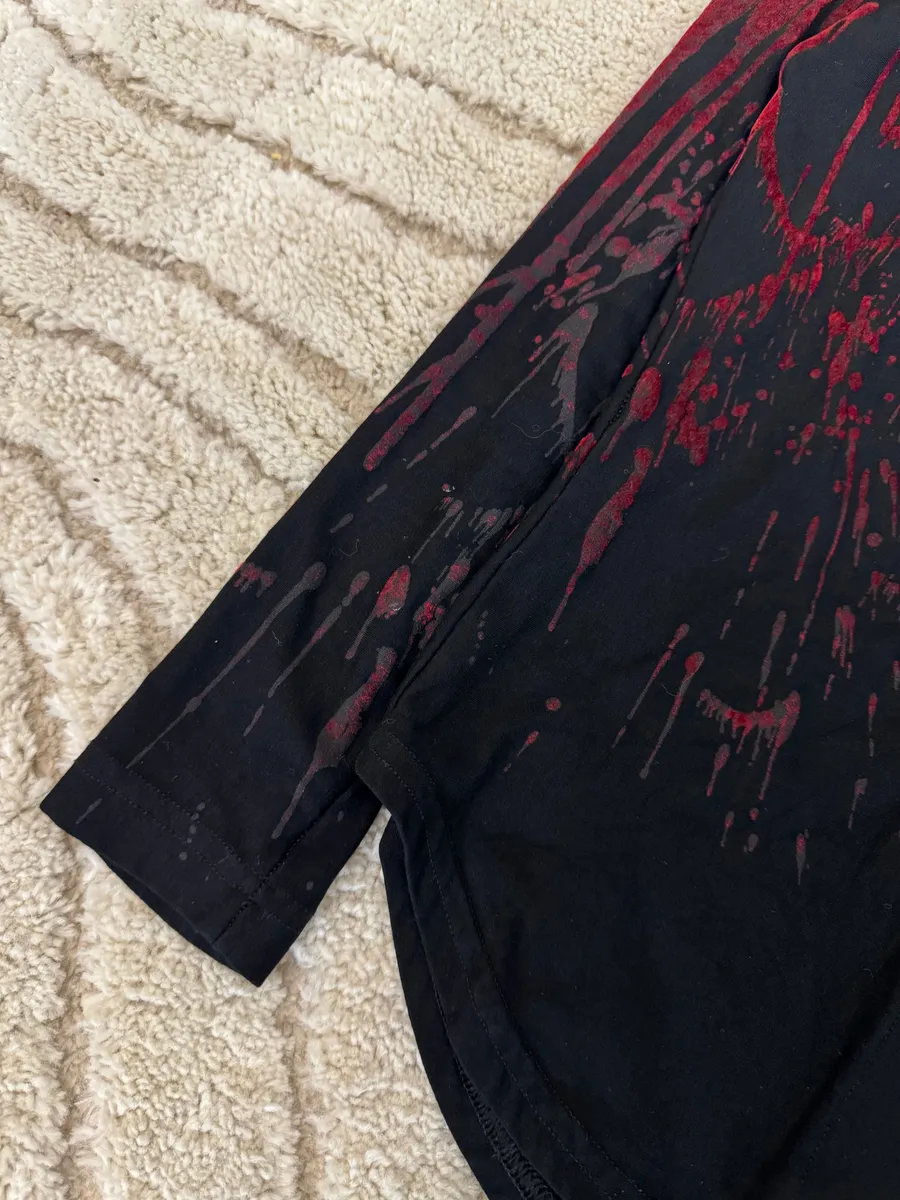 AW1998 Jean Paul Gaultier Blood Drip Vampire Velvet Shirt - Image 4