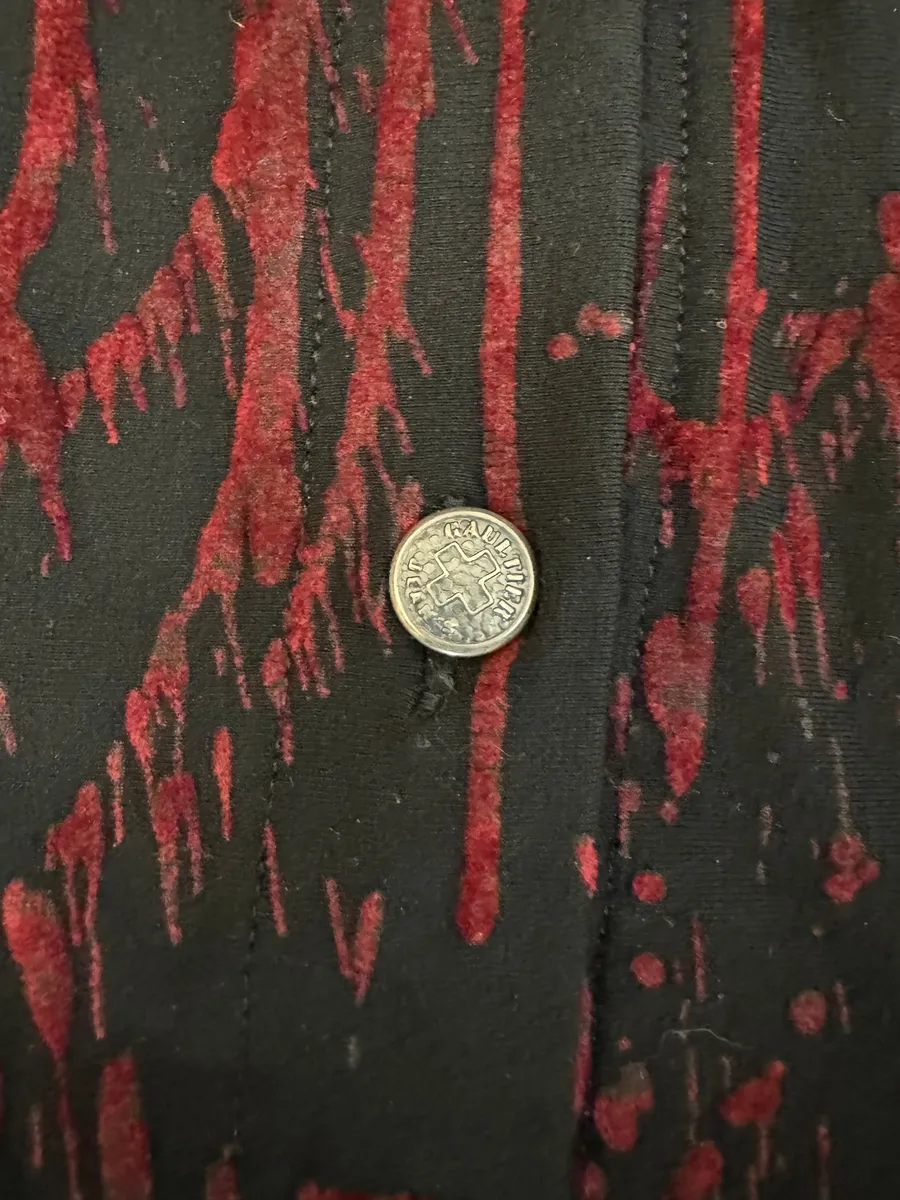 AW1998 Jean Paul Gaultier Blood Drip Vampire Velvet Shirt - Image 5