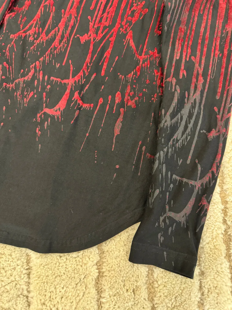 AW1998 Jean Paul Gaultier Blood Drip Vampire Velvet Shirt - Image 6